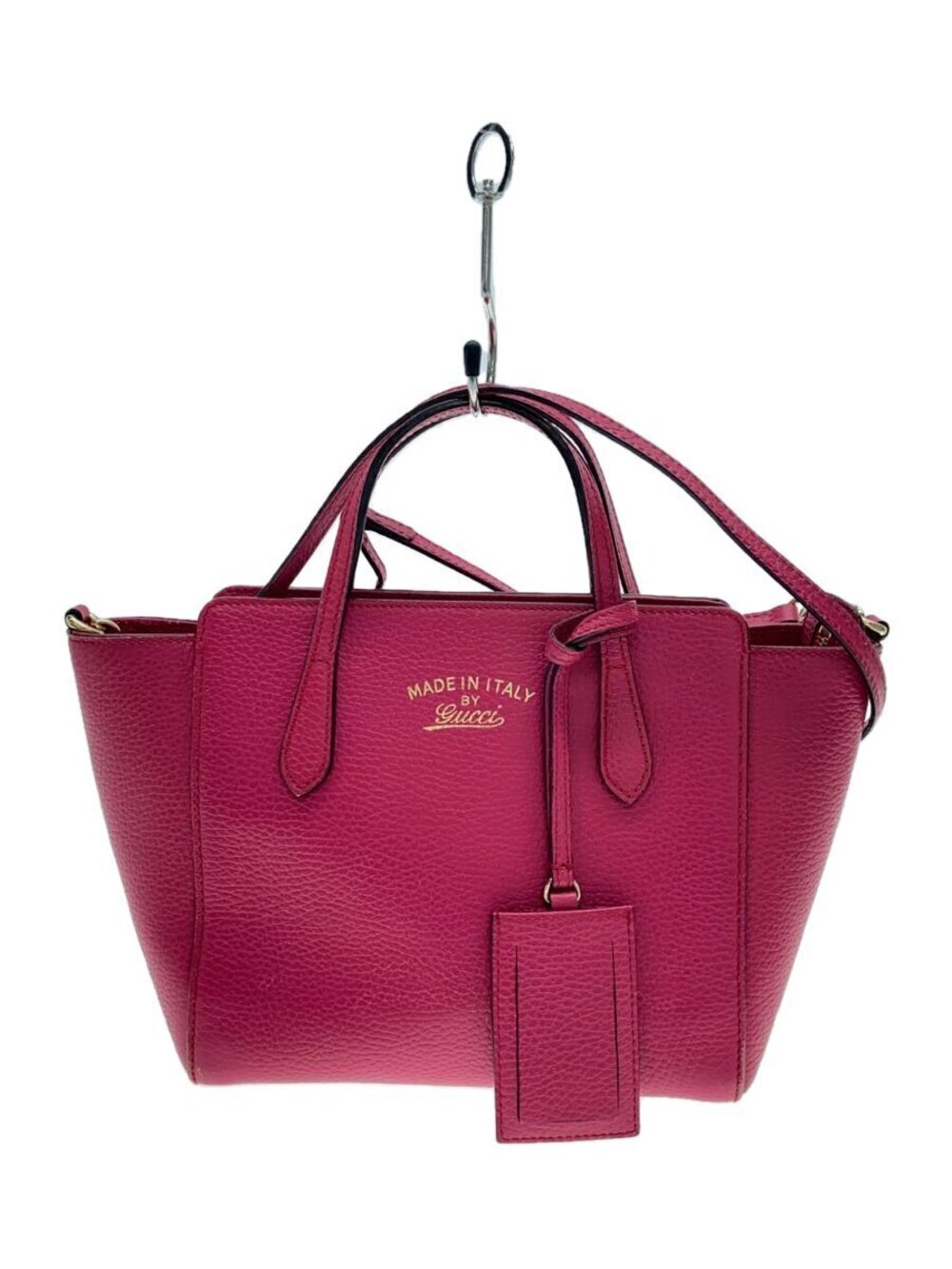 Gucci Swing Tote Bag Leather Pink